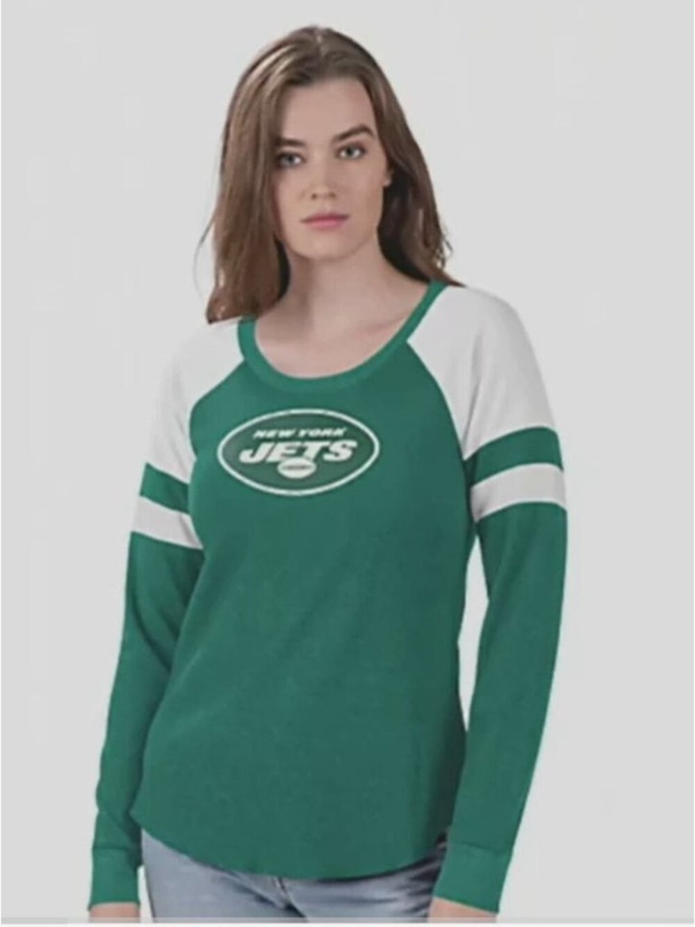 NFL New York Jets Shirt Medium Team Point Guard Long Sleeve Thermal Green NEW